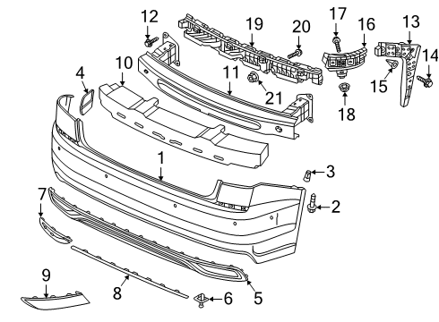 2020 Volkswagen Passat Bumper & Components - Rear Diagram