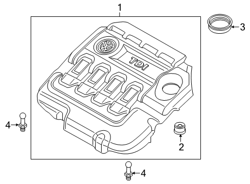 2015 Volkswagen Golf SportWagen Engine Appearance Cover Diagram 2