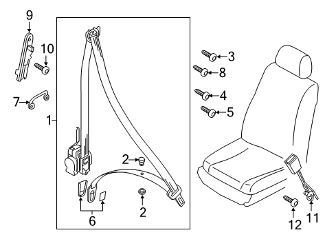 2012 Volkswagen Touareg Front Seat Belts Diagram