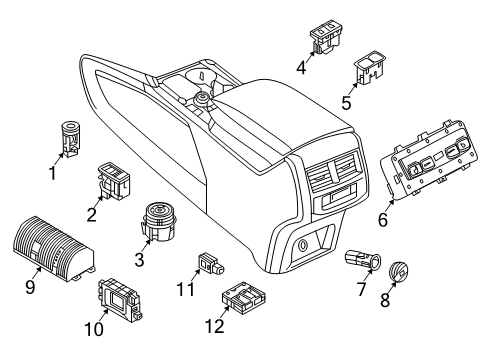 2022 Volkswagen Atlas Electrical Components - Console Diagram