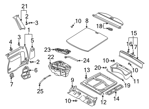 2001 Volkswagen Jetta Interior Trim - Rear Body Diagram