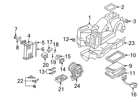 2001 Volkswagen Beetle A/C & Heater Control Units Diagram