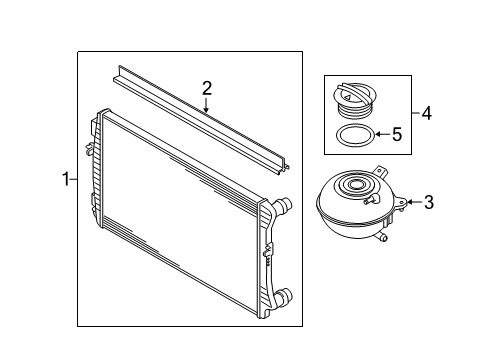 2015 Volkswagen Golf Radiator & Components Diagram