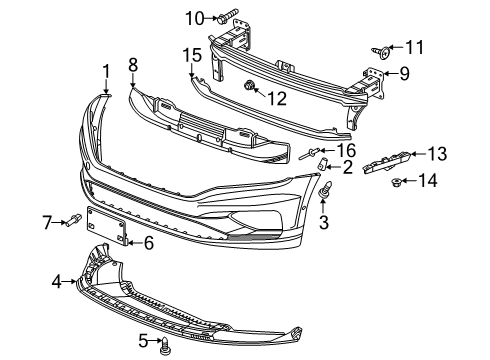 2020 Volkswagen Passat Bumper & Components - Front Diagram 2
