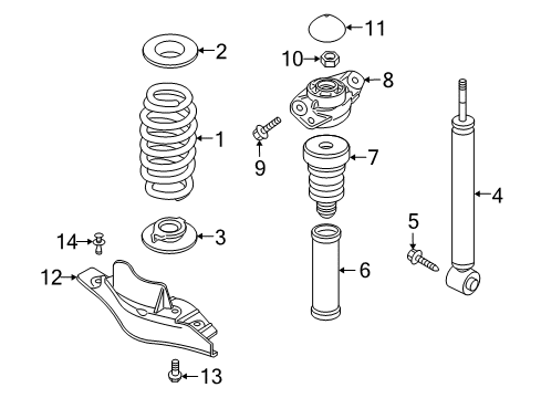 2012 Volkswagen Tiguan Shocks & Components Diagram