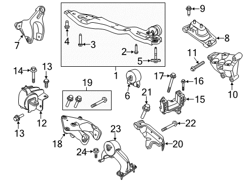 2013 Volkswagen Routan Engine & Trans Mounting Diagram