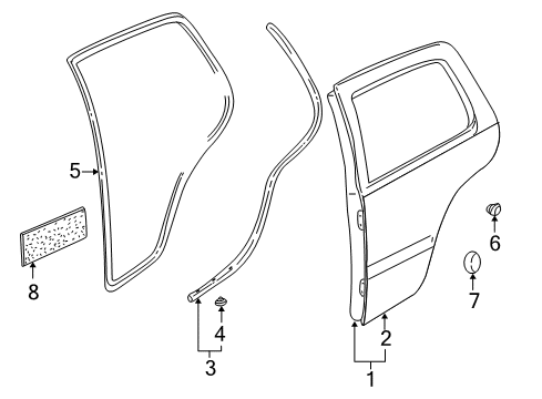 1999 Volkswagen Jetta Door & Components Diagram