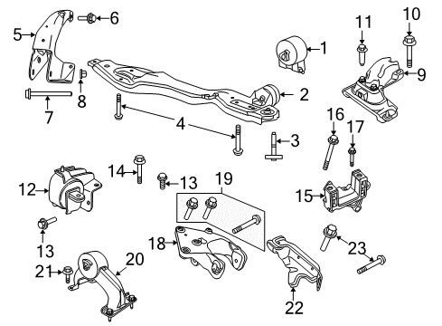 2009 Volkswagen Routan Engine & Trans Mounting Diagram 2