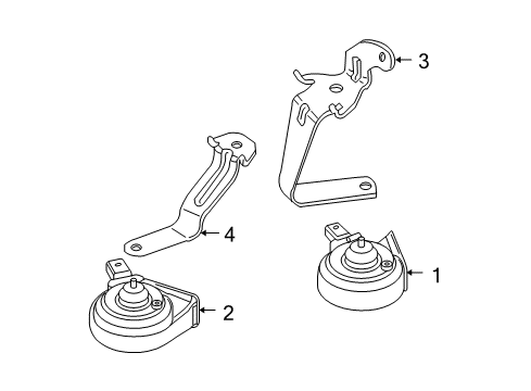 2006 Volkswagen Passat Horn Diagram for 3C0-951-221-F