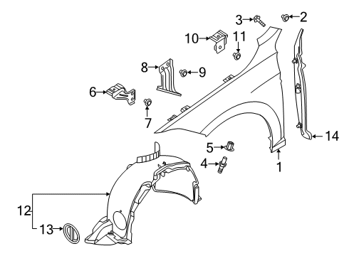 2025 Volkswagen Jetta Fender & Components Diagram