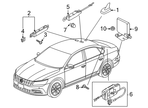2022 Volkswagen Passat Antenna & Radio Diagram