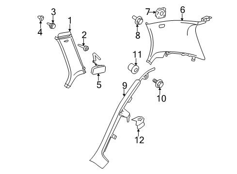 2012 Volkswagen Jetta Interior Trim - Quarter Panels Diagram