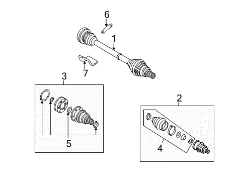 2006 Volkswagen Rabbit Drive Axles - Front Diagram