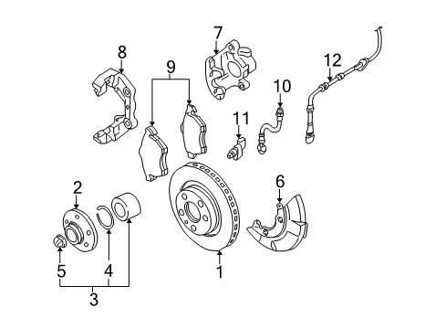 2005 Volkswagen Beetle Brake Components Diagram 4