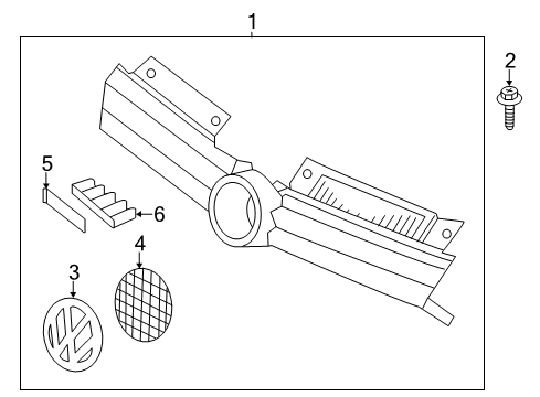 2012 Volkswagen Jetta Grille & Components Diagram
