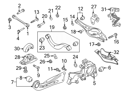 2018 Volkswagen Atlas Rear Suspension Components Diagram
