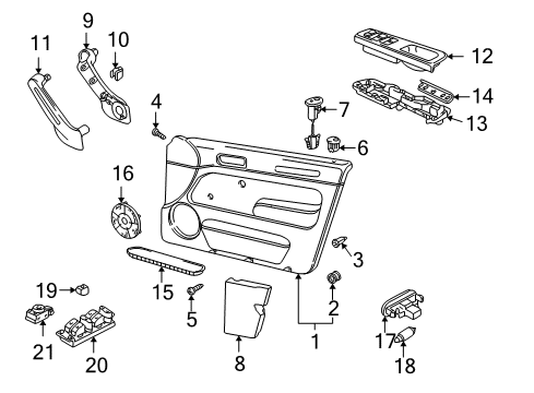 2002 Volkswagen Jetta Interior Trim - Front Door Diagram