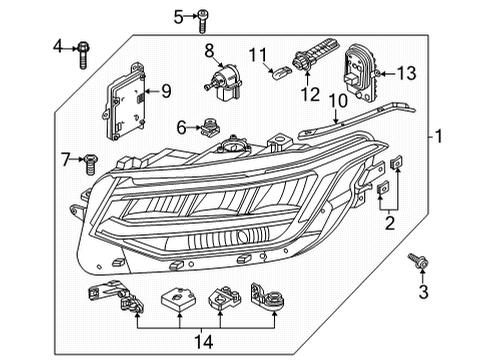 2022 Volkswagen Tiguan Headlamp Components Diagram 2