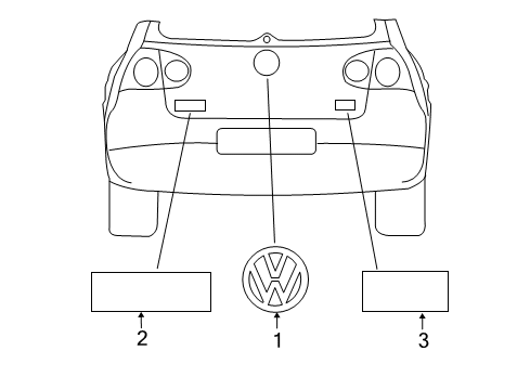 2013 Volkswagen Golf R Exterior Trim - Lift Gate Diagram