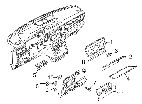2022 Volkswagen Atlas Instrument Panel Components Diagram