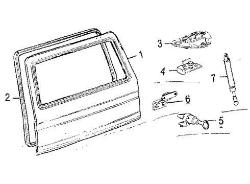 1988 Volkswagen Vanagon Gate & Hardware Diagram