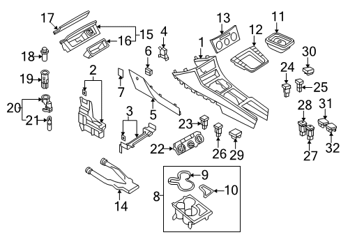 2010 Volkswagen CC Front Console Diagram