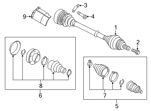 2015 Volkswagen GTI Drive Axles - Front Diagram
