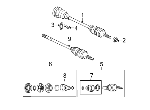 2004 Volkswagen Touareg Drive Axles - Rear Diagram