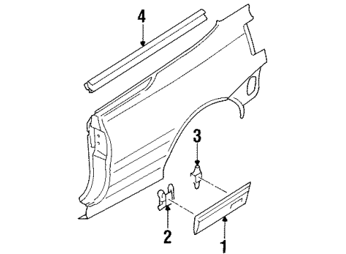 1995 Volkswagen Cabrio Exterior Trim - Quarter Panel Diagram