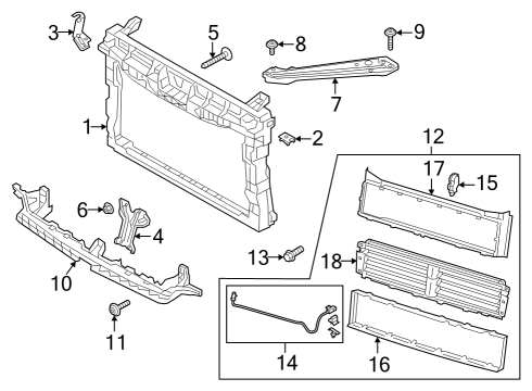 2025 Volkswagen Jetta Radiator Support Diagram