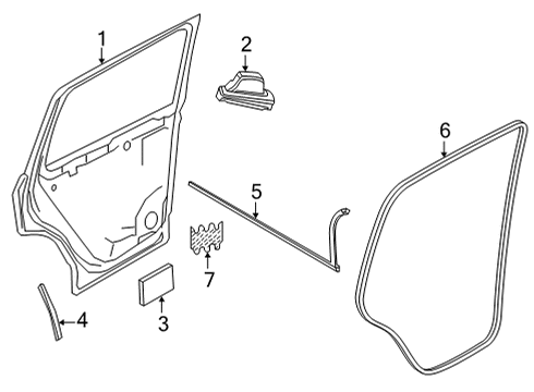2025 Volkswagen Taos Door & Components Diagram