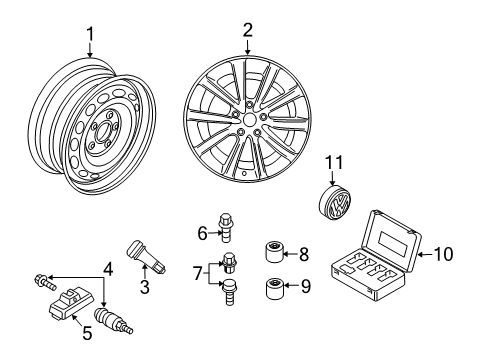 2014 Volkswagen Tiguan Wheel Covers & Trim Diagram 4