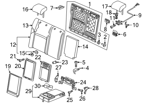 2016 Volkswagen Passat Rear Seat Components Diagram 2