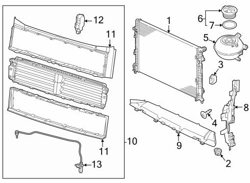 2024 Volkswagen Atlas Cross Sport Radiator & Components Diagram