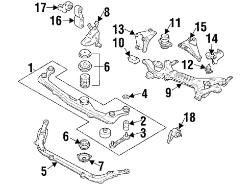 1996 Volkswagen Cabrio Engine & Trans Mounting Diagram