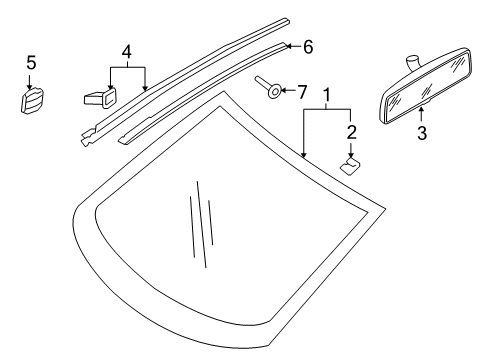 2006 Volkswagen Rabbit Exterior Trim - Windshield Diagram