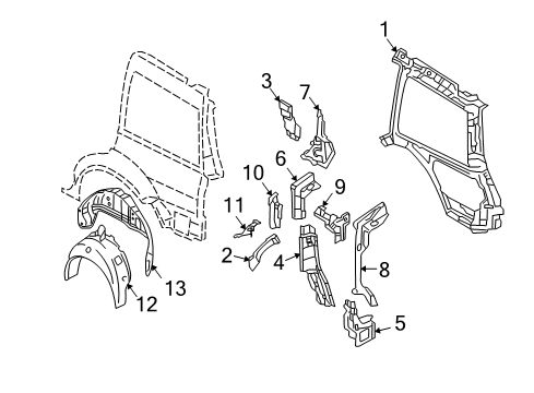 2001 Volkswagen Jetta Inner Structure - Quarter Panel
