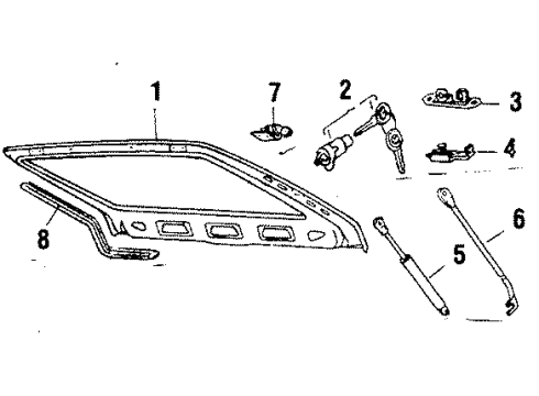 1984 Volkswagen Rabbit Gate & Hardware Diagram