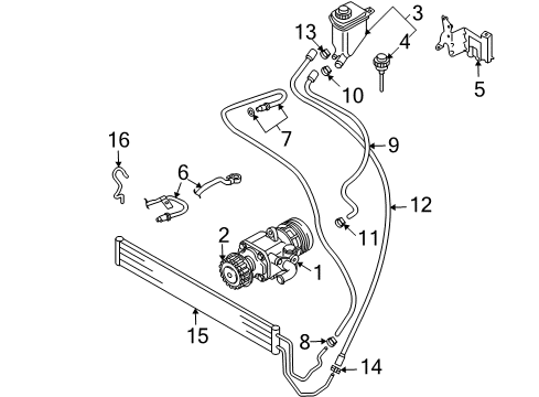 2007 Volkswagen Touareg P/S Pump & Hoses Diagram