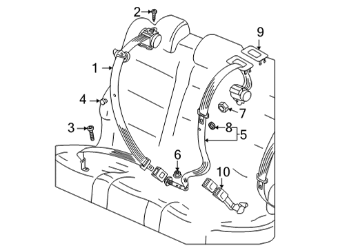 2025 Volkswagen Taos Second Row Seat Belts Diagram