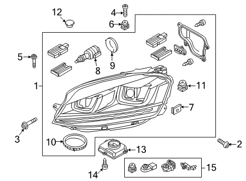2016 Volkswagen e-Golf Headlamps Diagram 2