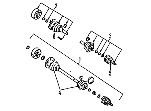 1991 Volkswagen Fox Front Axle Shafts & Joints Diagram