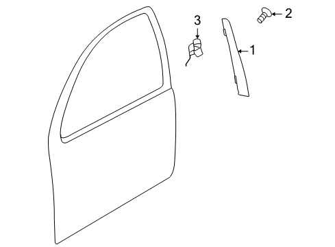 2013 Volkswagen Golf R Exterior Trim - Front Door Diagram