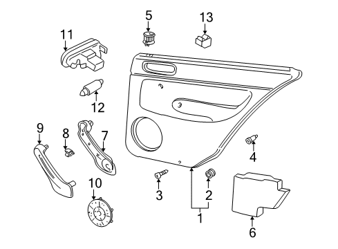 2006 Volkswagen Golf Interior Trim - Rear Door Diagram