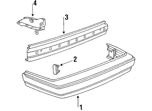 1985 Volkswagen Jetta Bumper & Components - Rear Diagram