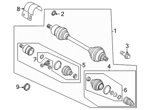 2024 Volkswagen Taos Drive Axles - Front Diagram