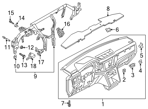 2023 Volkswagen Atlas Instrument Panel Diagram