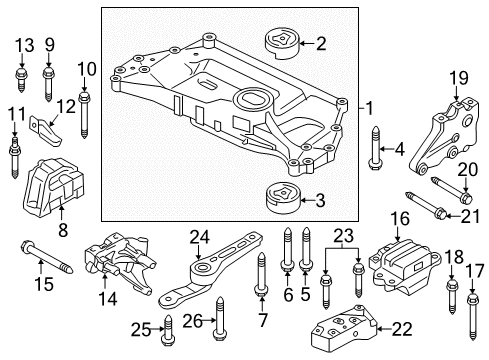 2015 Volkswagen Beetle Engine & Trans Mounting Diagram