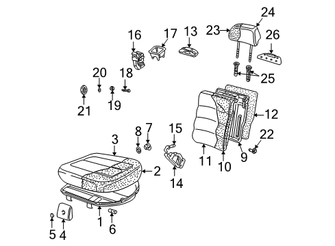 2002 Volkswagen Passat Rear Seat Components