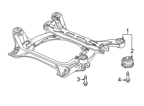 2012 Volkswagen Touareg Suspension Mounting - Front Diagram